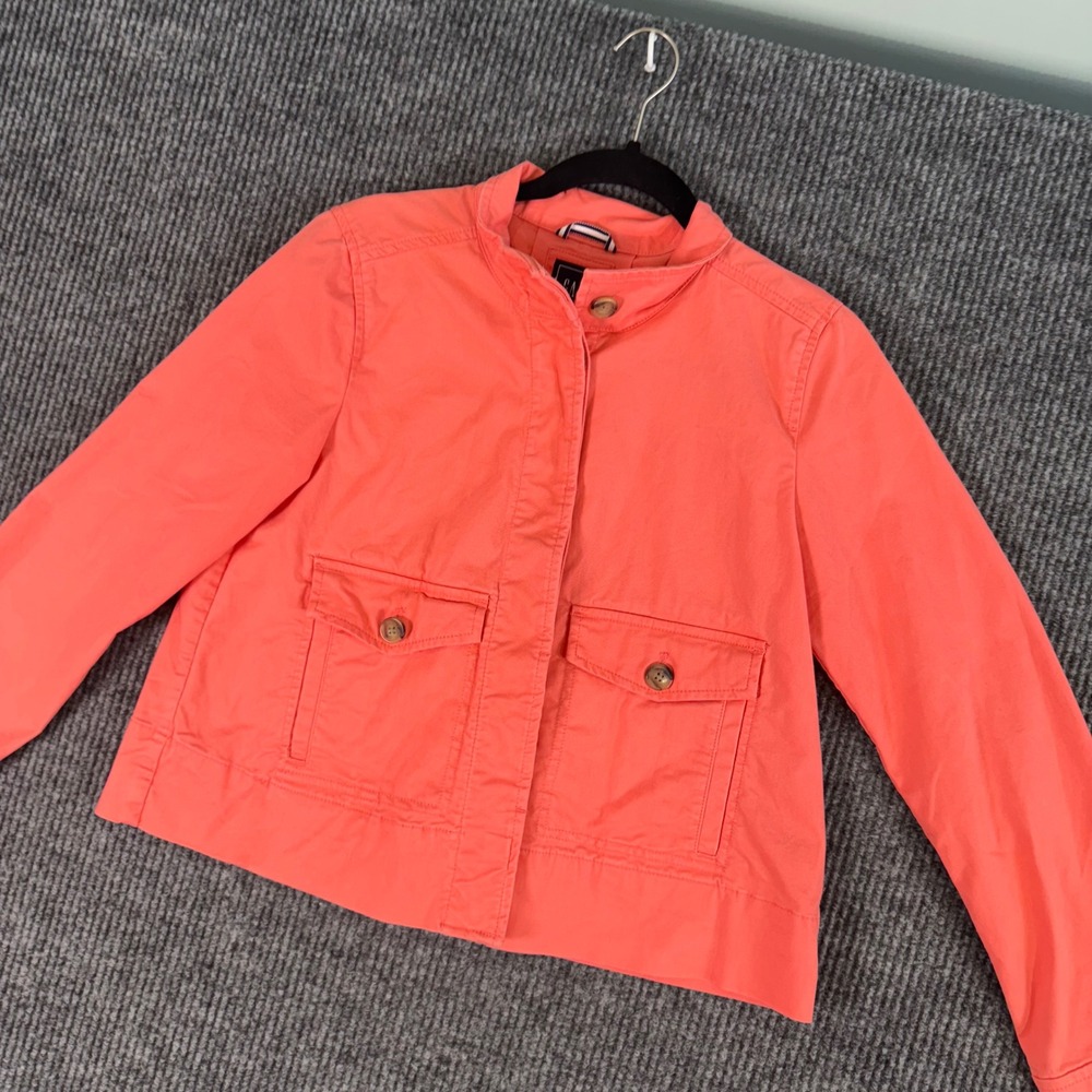 GAP Coral Utility Jacket Womens S Button Up Casual Coastal Chic Minimalist Style - Picture 2 of 11